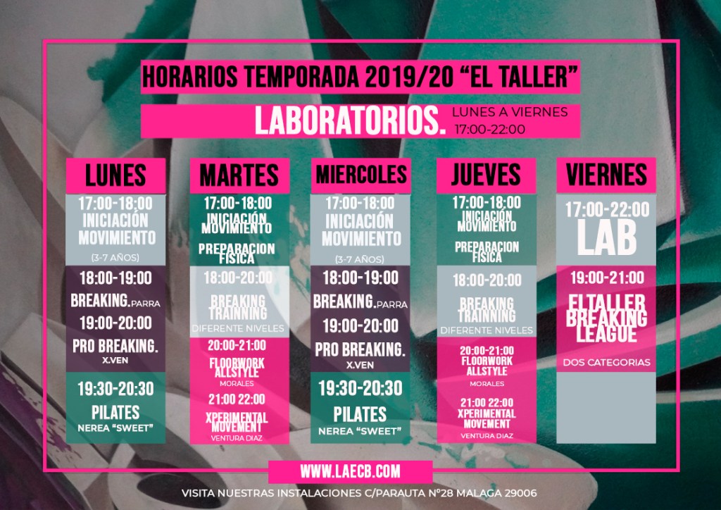 Nueva Temporada. 2019/20 Horarios,Clases&Staff.